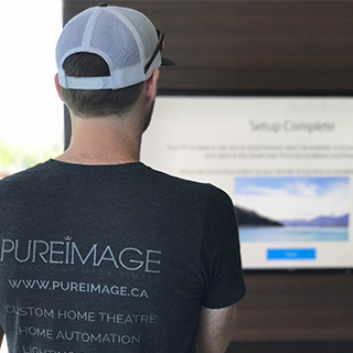 Pure Image installer installing home theatre in Vancouver