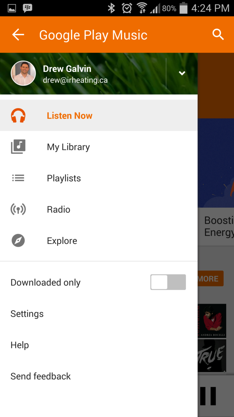 google play music android wear