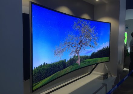 Samsung 105 inch curved LED TV on display at CES2015.