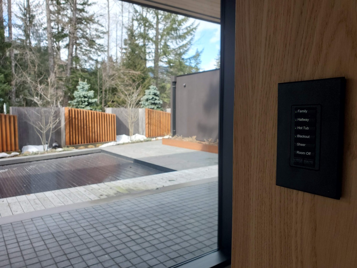 Lutron Automated Lighting installed in this smart home system in Whistler.
