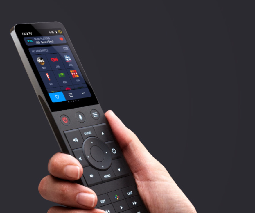 Close-up of Control4 Halo remote for smart home AV control – Pure Image