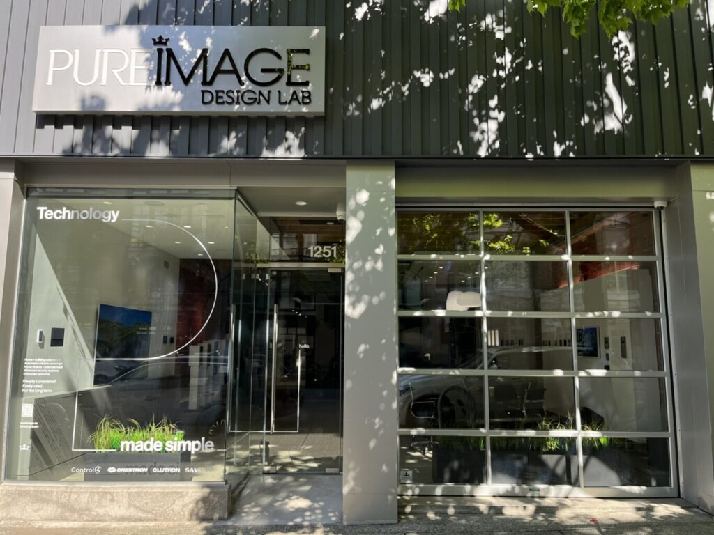 Pure Image’s Yaletown Crestron Showroom is a modern, thoughtfully designed space that showcases the best in luxury home technology. With clean architectural lines, integrated lighting from Lutron and Ketra, hidden speakers, and intuitive control panels by Crestron, the showroom is a live demonstration of what seamless smart living looks and feels like. Every detail—from the materials to the lighting scenes—is curated to inspire homeowners, designers, and builders alike.