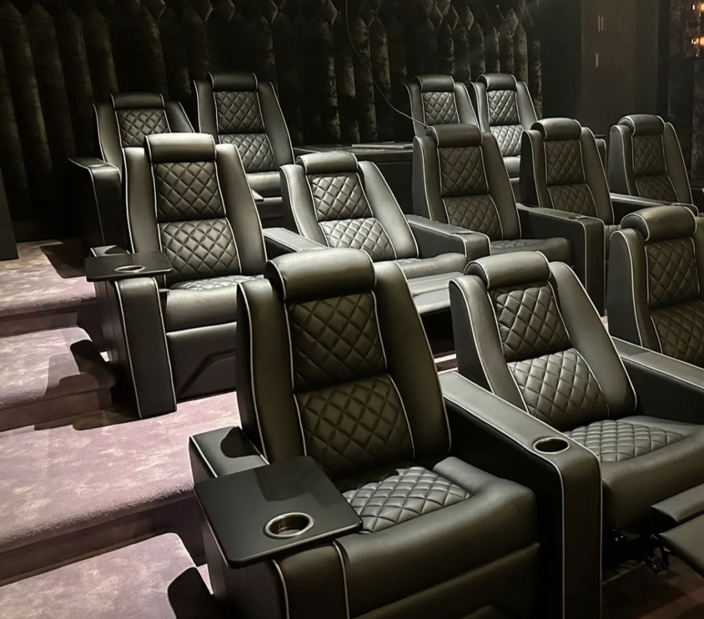 Luxury Elite Seating in Home Theatre in Vancouver built by Pure Image, experts in home automation, lighting, shading and home theatre systems