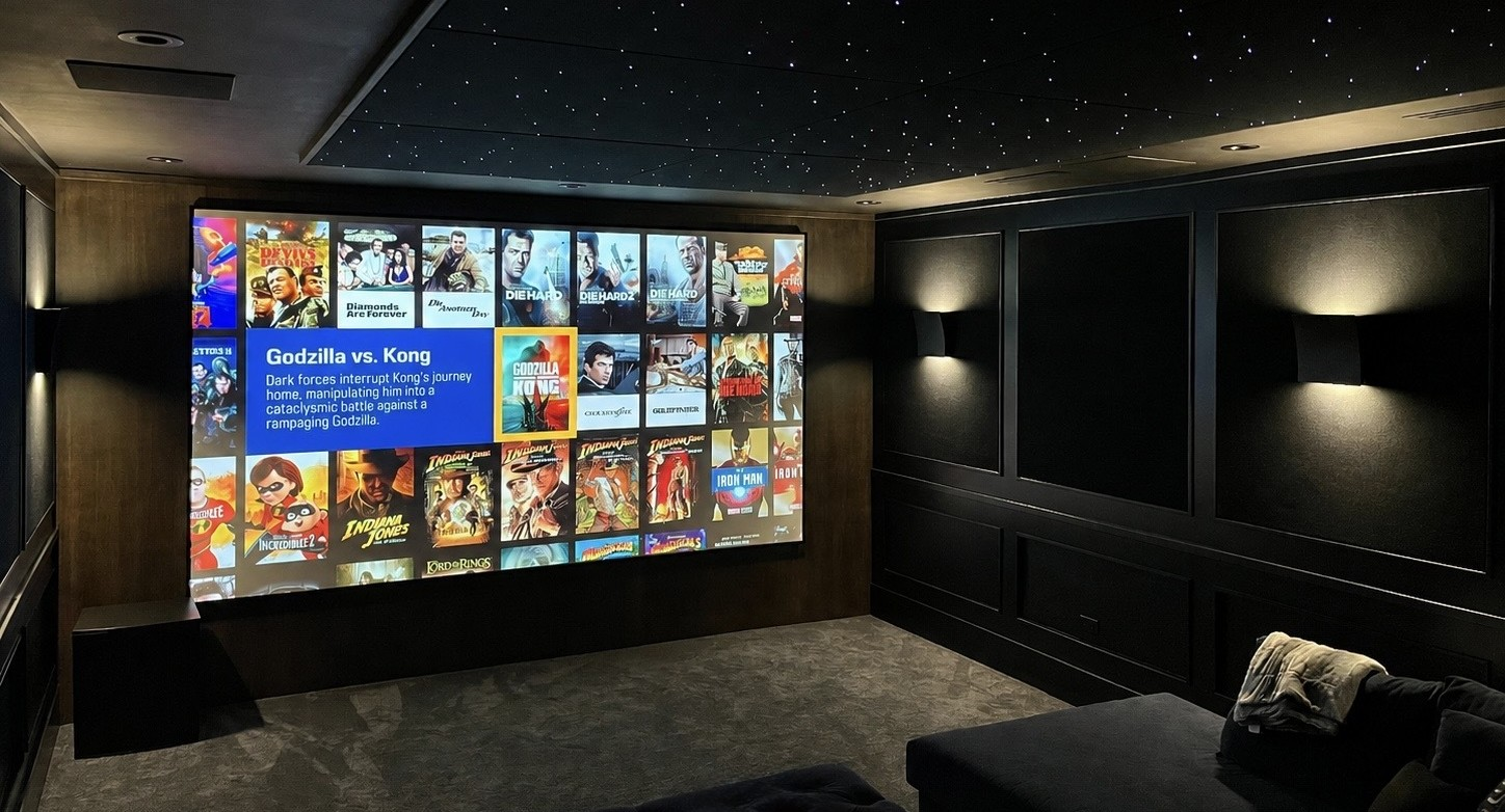 Luxury home theatre with Dolby Atmos by Pure Image